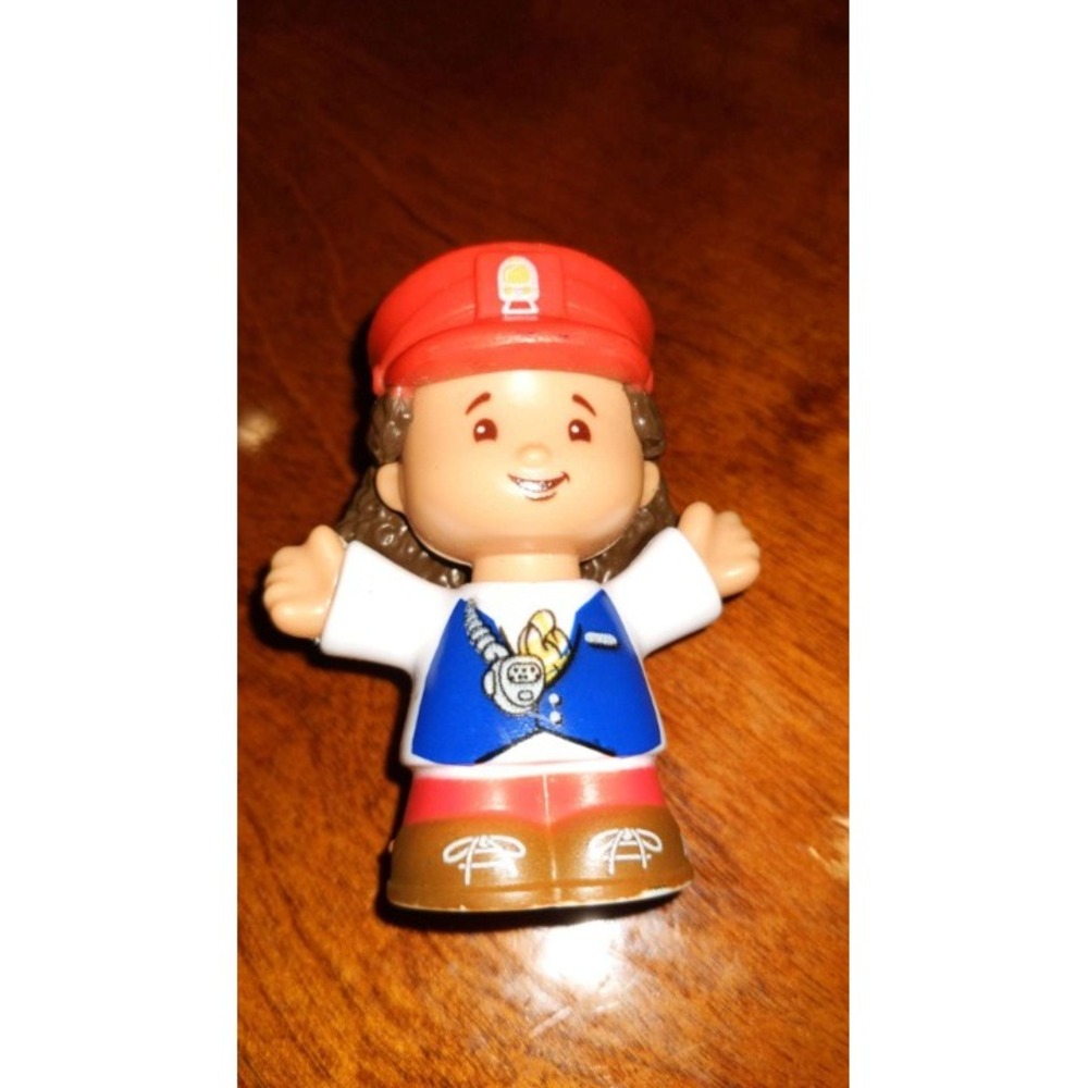 Fisher Price Little People Train Conductor Engineer Girl Red Hat Figure